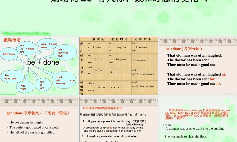 高三英语passive voice 人教版 课件