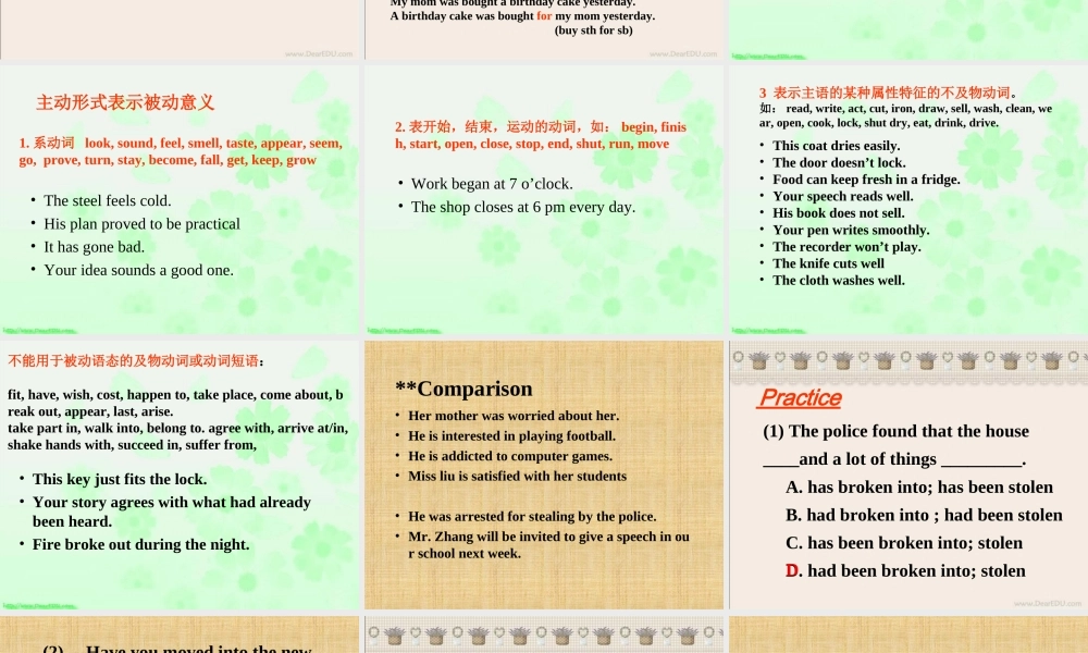 高三英语passive voice 人教版 课件