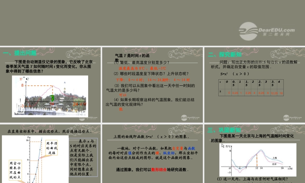 湖北省孝感市八年级数学下册 19.1.2 函数的图象(第1课时)课件 (新版)新人教版 课件