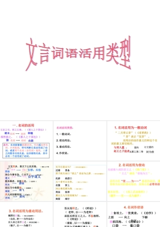 高考语文复习 文言词语活用 课件