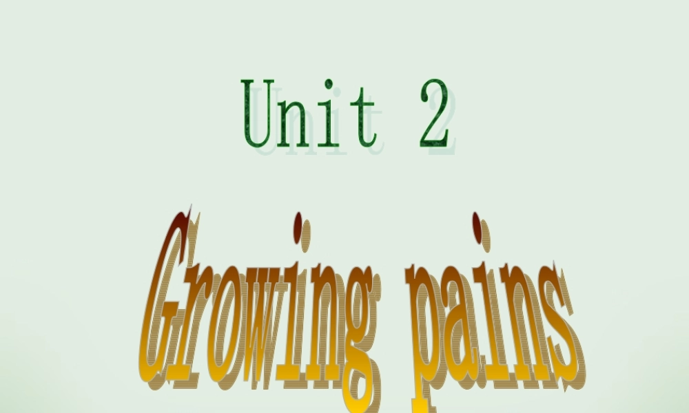 高一英语Unit2 Growing pains 牛津英语 课件
