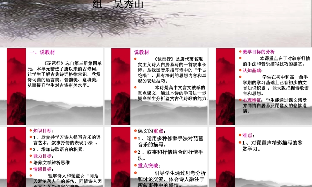 高中语文琵琶行课件4 鲁教版 必修1 课件