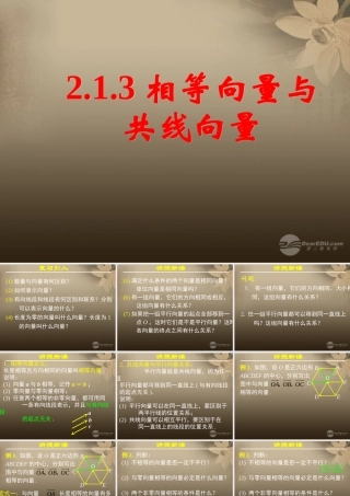 高一数学 212相等向量与共线向量课件