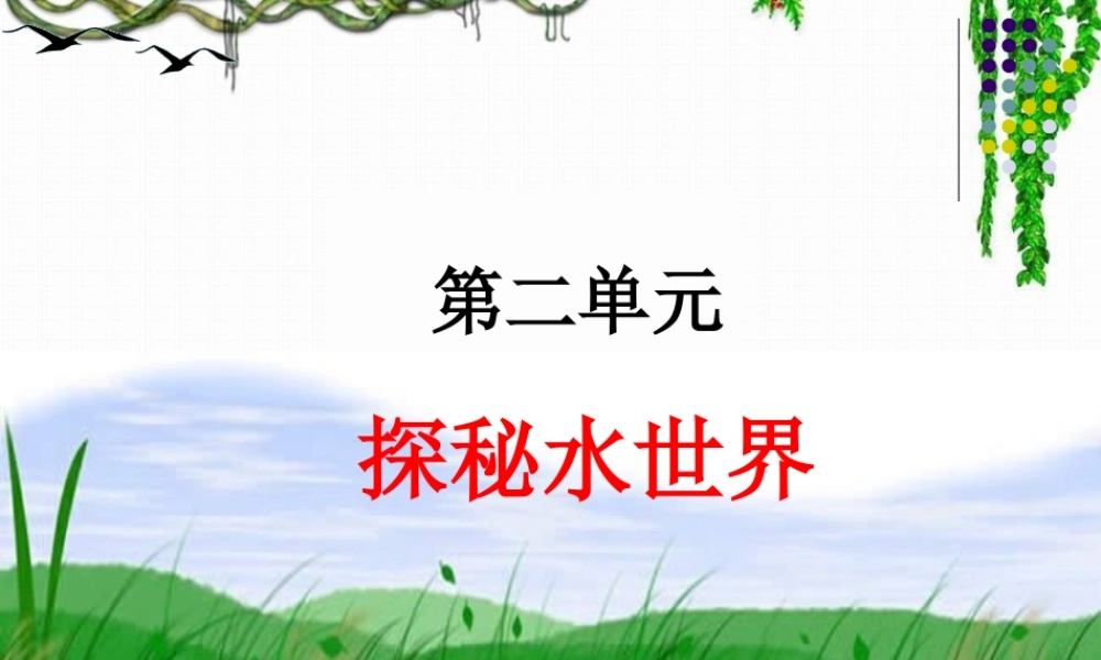 第二单元---探秘水世界--复习