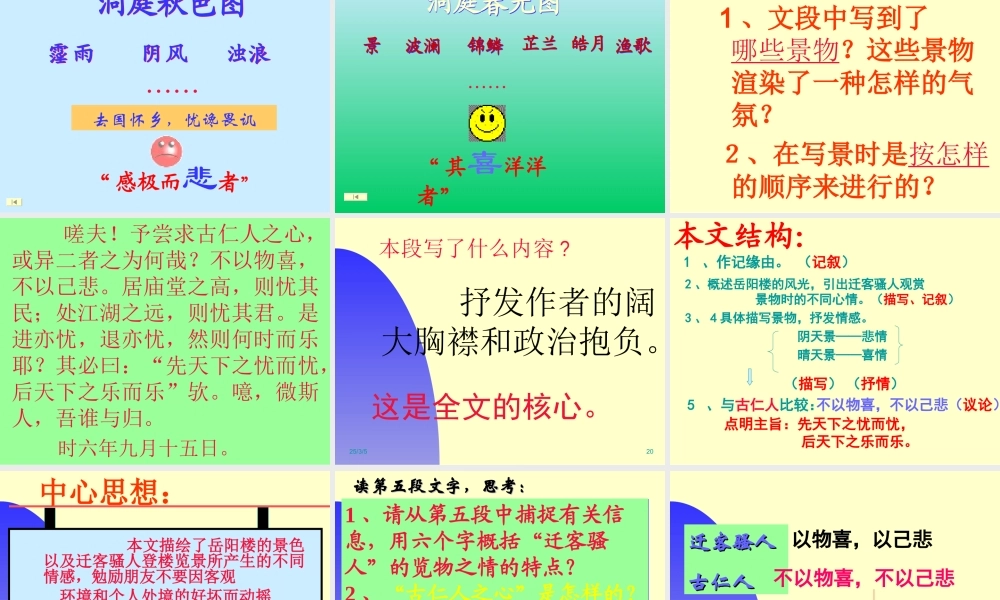 高中语文：(中国古代诗歌散文欣赏)第二单元第4课 (登岳阳楼)(课件)新人教版选修系列 课件