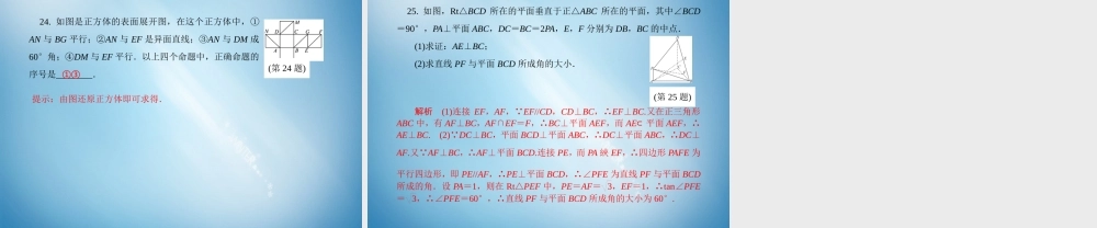 高二数学 专题训练9 立体几何配套课件