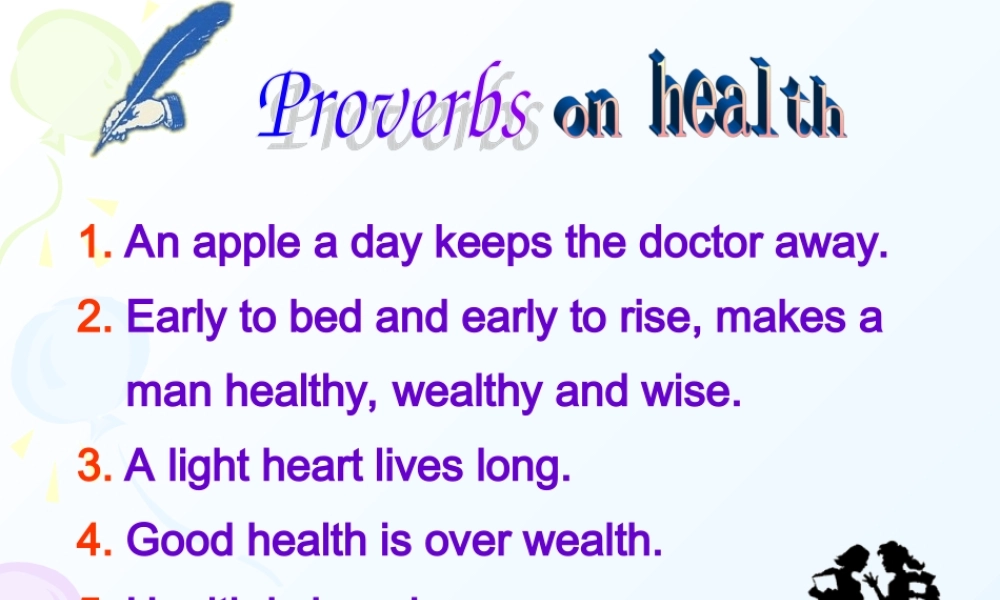 高中英语module6 unit3 A healthy life教案