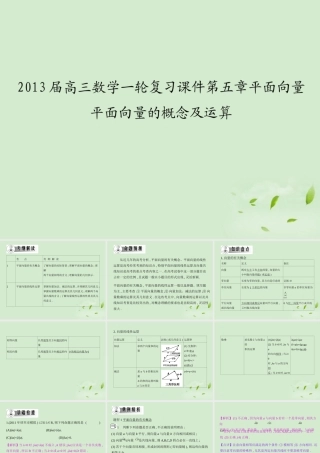 高三数学一轮复习 第五章平面向量 平面向量的概念及运算课件 文 课件