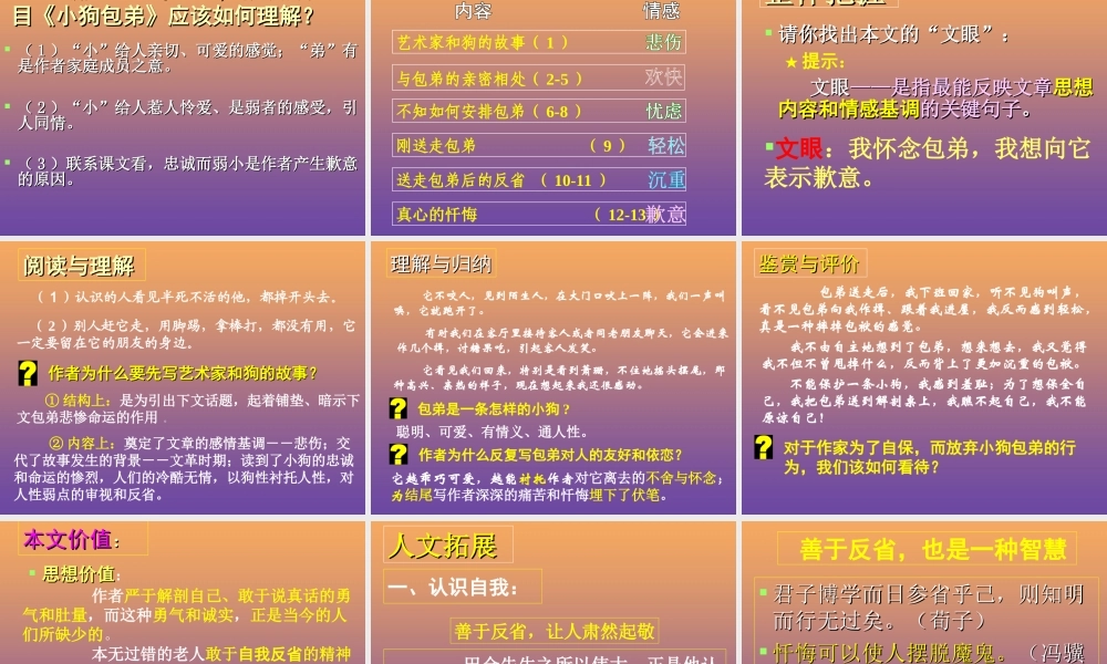 高中语文8小狗包弟课件新人教版必修1