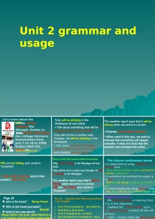 高中英语Unit 2 Wish you were here--grammar and usage1ppt 课件