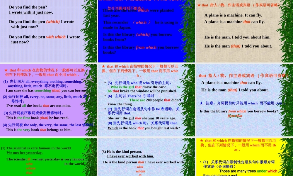 高二英语定语从句的讲解课件 北师大版 课件