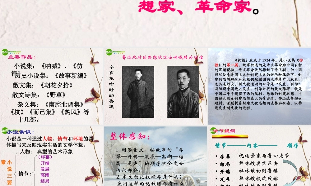 高中语文(祝福)课件 新人教版必修3 课件