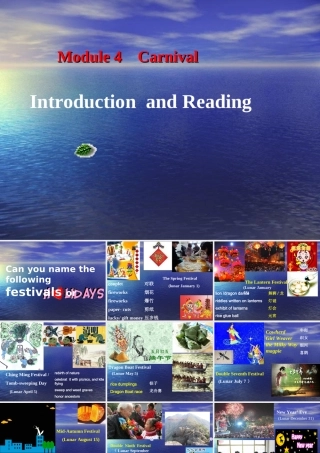 高中英语 Module 4 Carnival Introduction Reading and Vocabulary精品课件 外研版必修5 课件