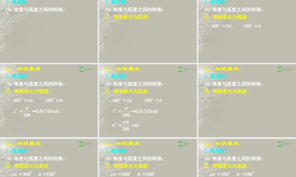 高一数学 第一章三角函数复习课件(一) 课件