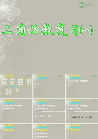 高一数学 第一章三角函数复习课件(一) 课件