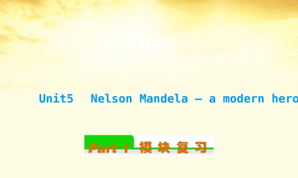 高中英语总复习 Unit5 Nelson Mandela — a modern hero课件 新人教版必修1 课件