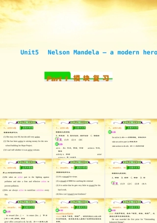 高中英语总复习 Unit5 Nelson Mandela — a modern hero课件 新人教版必修1 课件