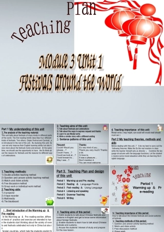 高中英语 unit 1 Festivals around the World课件 新人教版必修3 课件