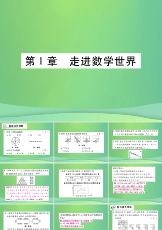 秋七年级数学上册 第1章 走进数学世界练习课件 (新版)华东师大版 课件