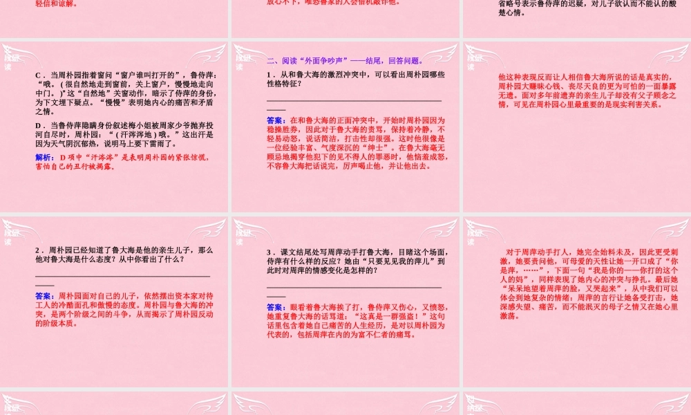 高中语文2雷雨课件新人教版必修4 课件