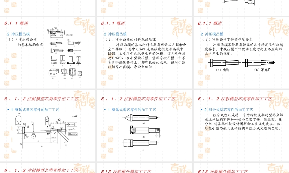 模具制造工艺学第六章模具典型零件加工工艺