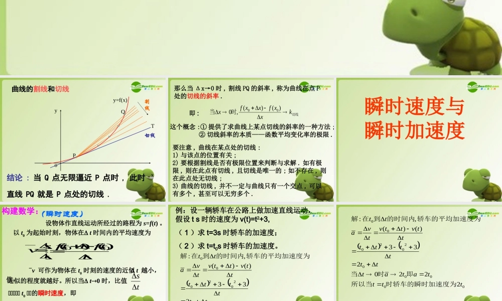 高中数学 11(导数的概念)课件 苏教版选修2-2 课件