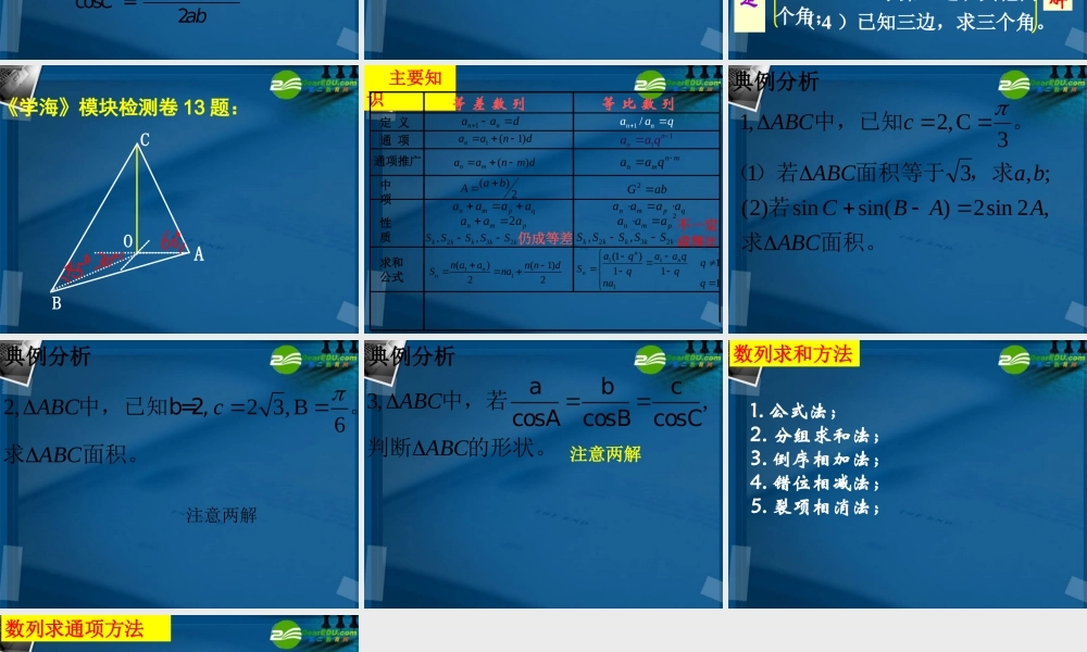 高中数学 模块复习课件 新人教A版必修5 课件