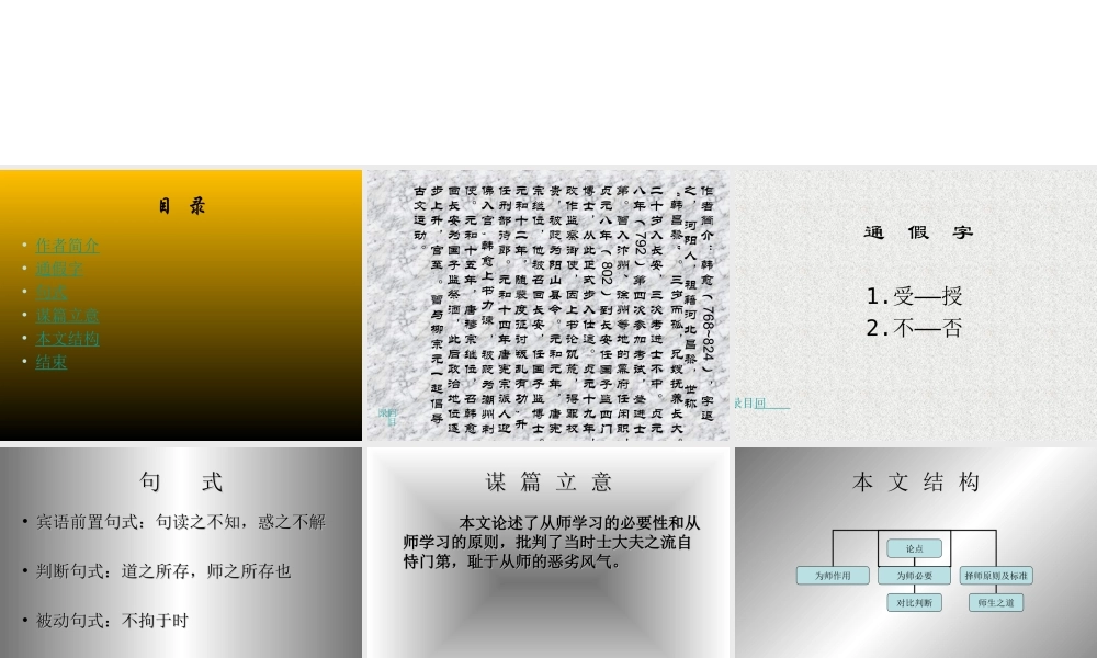 高中语文必修4师说1ppt 课件