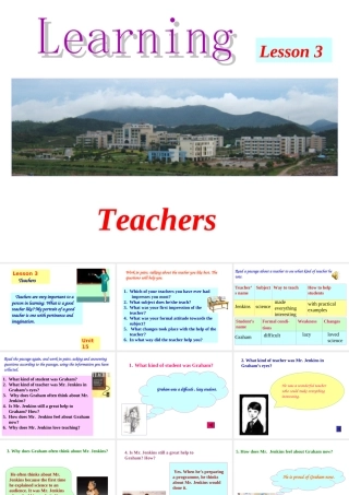 高中英语模块5 Unit 15 Learning Lesson 3 Teachers课件北师大版