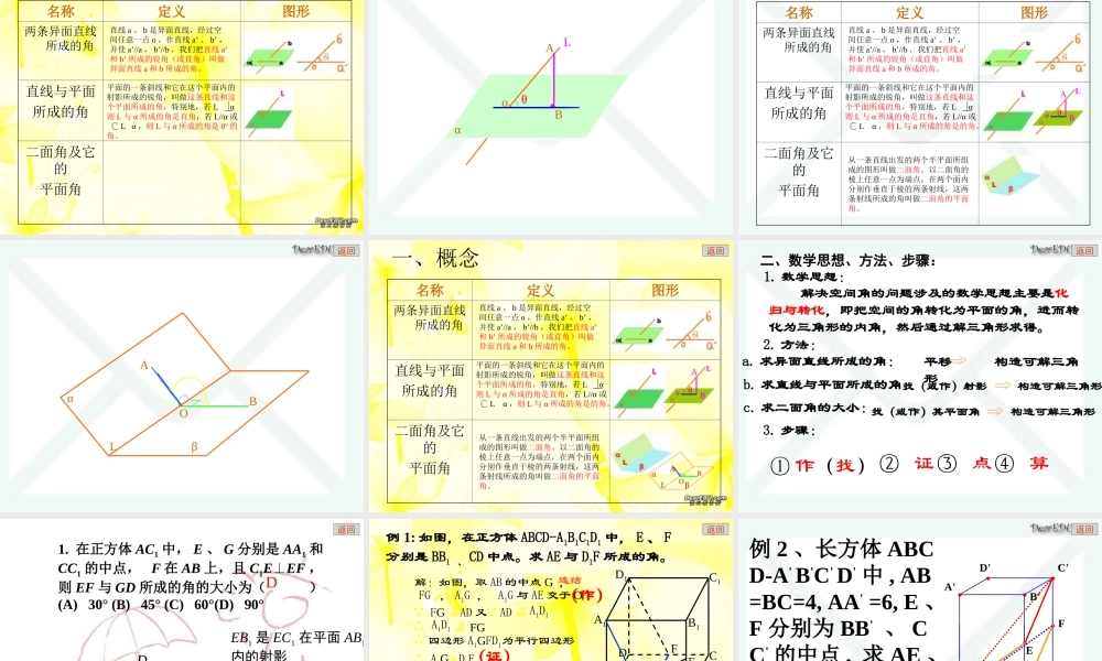 高考复习立体几何精品课件 人教版 课件