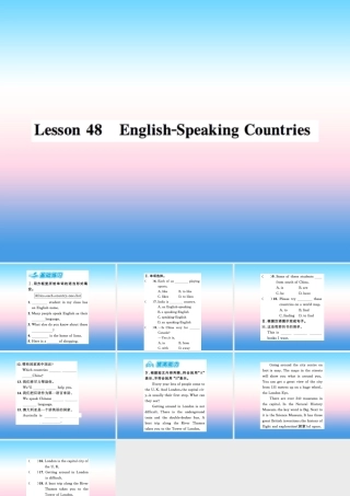 秋七年级英语上册 Unit 8 Countries around the World Lesson 48 English Speaking Countries课件 (新版)冀教版 课件