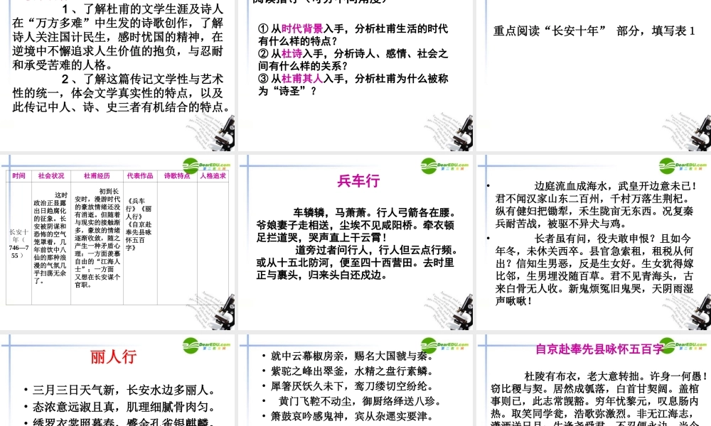 高中语文 杜甫万方多难中成就的诗圣课件 新人教版必修1 课件