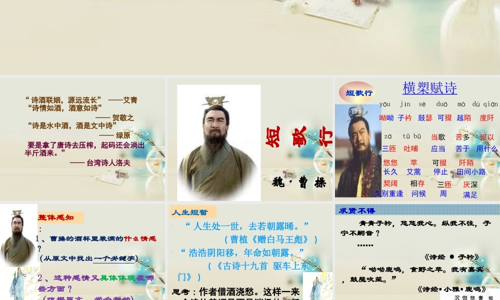 高中语文 短歌行6课件 新人教版必修2 课件