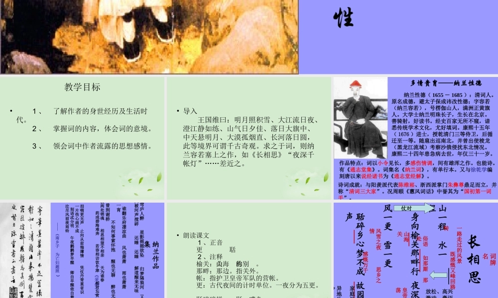 高中语文(长相思)课件 新人教版选修(中国现代诗歌散文欣赏) 课件