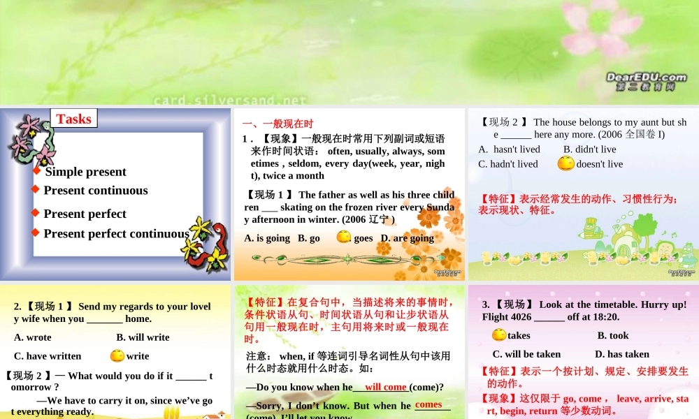 高二英语模块六第一单元语法 现在时用法课件 牛津英语 课件