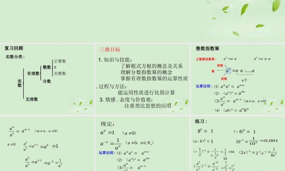 高中数学 311(实数指数幂及其运算) 课件二 新人教B版必修1 课件
