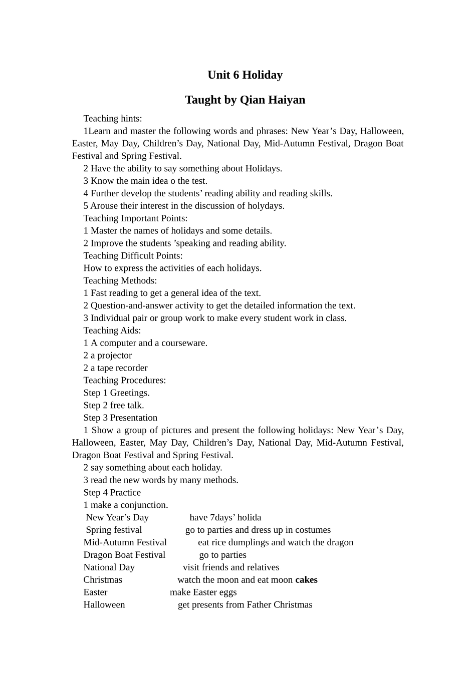 Unit6Holiday教案_第1页