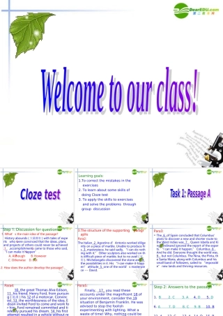 高中英语 Cloze test Cute课件