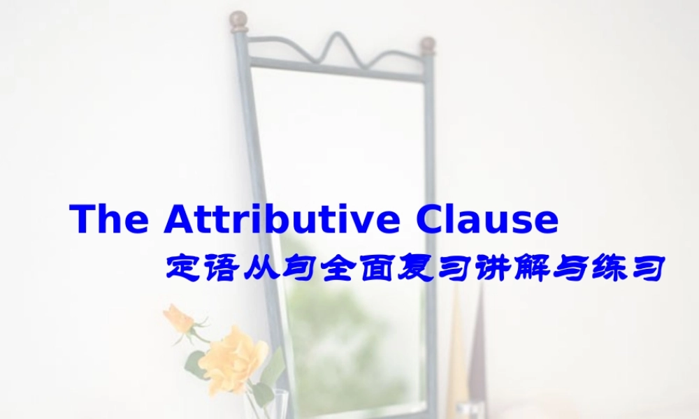 高三英语定语从句全面复习讲解与练习课件 新课标 人教版 课件