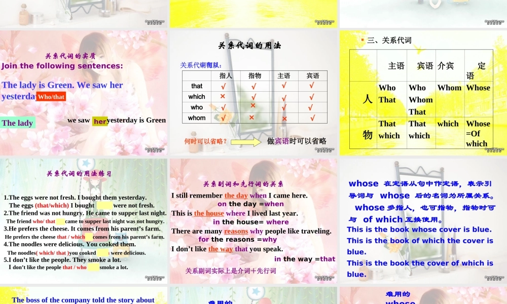 高三英语定语从句全面复习讲解与练习课件 新课标 人教版 课件
