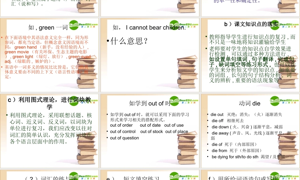 高考英语第一轮骨干教师培训课件3 北师大版 课件