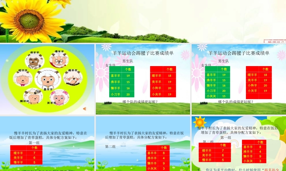 小学数学2011版本小学四年级《平均数》-(3)