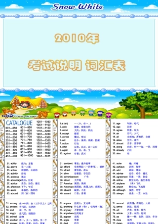 高三英语考试说明 词汇表课件全国通用 课件