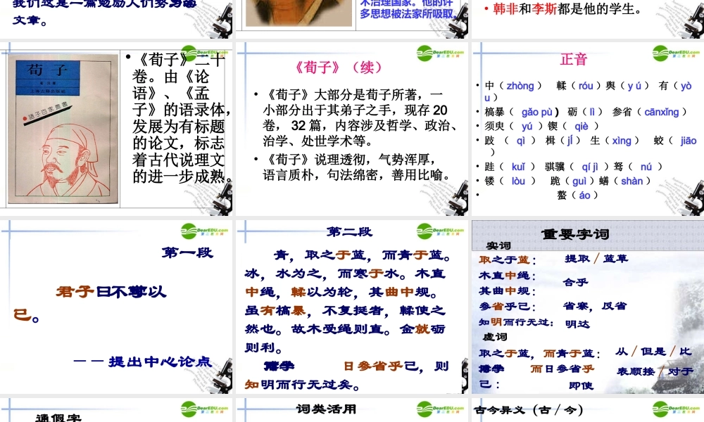 高中语文 第二专题(劝学))课件 苏教版必修1 课件