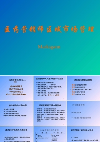 医药营销师区域市场管理