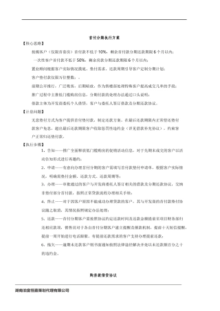 房地产低首付分期执行方案