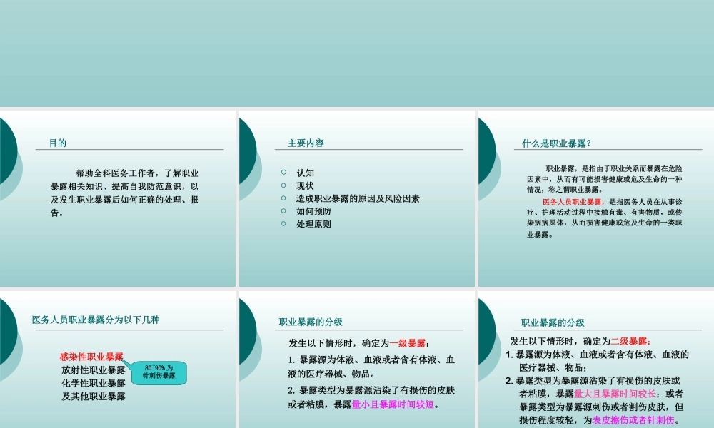 医务人员职业暴露与防护