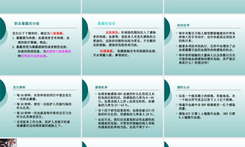 医务人员职业暴露与防护