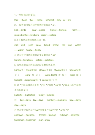 英语名词单复数形式