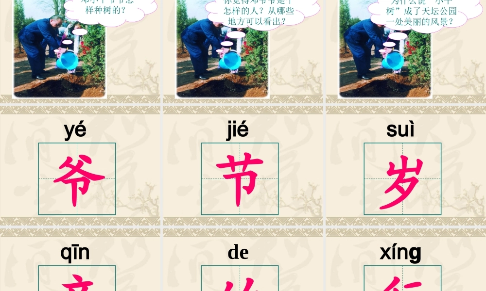 《邓小平爷爷植树》课件